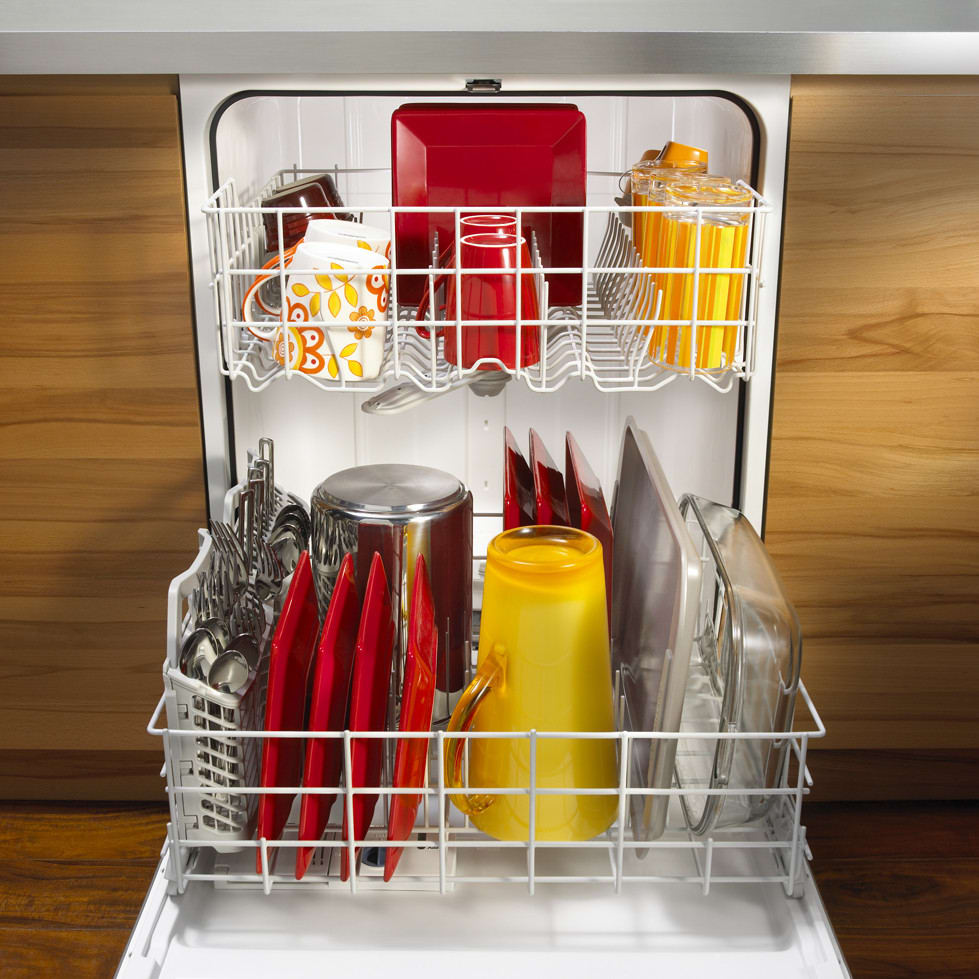 Amana ADB1400AWS Full Console Dishwasher with 3 Wash Cycles, Twice as Nice Silverware Baskets, 2