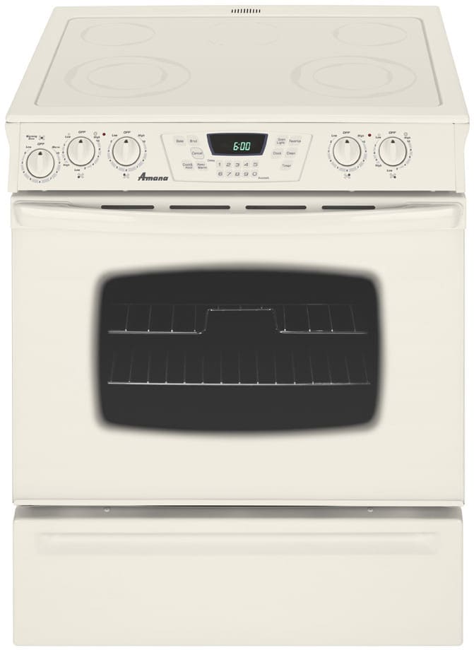 Amana AES5730BAN 30 Inch SlideIn Electric Range with 4 Radiant