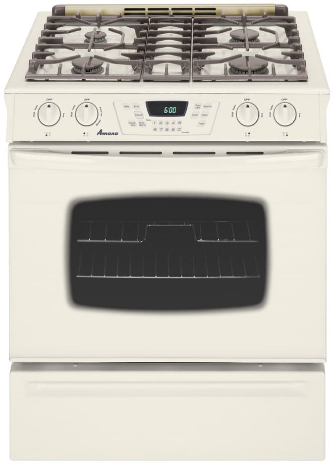 Amana AGS5730BDQ 30 Inch SlideIn Gas Range with 4 Sealed Burners, 4.5