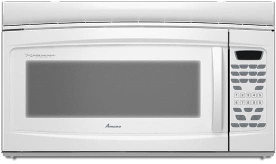 Amana Amv3204vaw 2 0 Cu Ft Over The Range Microwave With 1 000 Cooking Watts Sensor Cook Reheat Options 300 Cfm Exhaust And 3 Speed Fan White