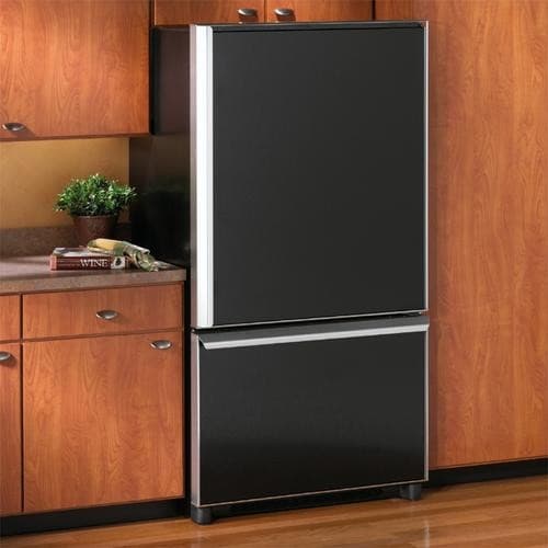 Amana ARB9058CS 19.8 Cu. Ft. EasyReach Pull Out Drawer Bottom Freezer with EasyFreezer Refrigerator w Built in Ice Maker Stainless Steel w Black