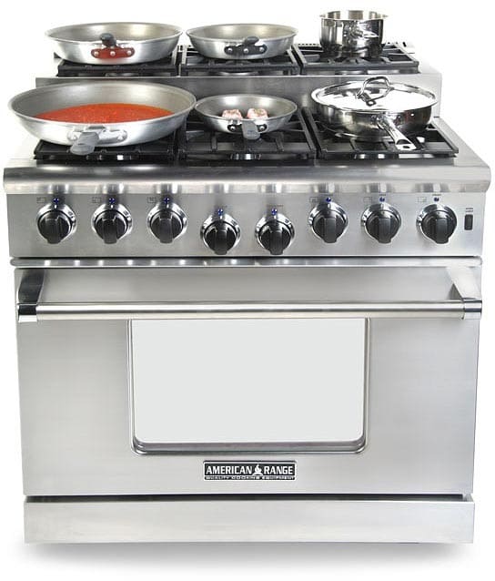 American Range ARR366S 36 Inch ProStyle StepUp Saute Gas Range with 6