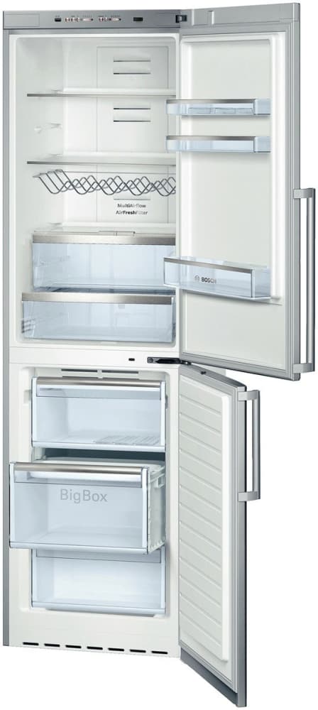 Bosch B11CB50SSS 24 Inch Counter Depth Bottom-Freezer Refrigerator with SuperFreeze, SuperCool, Multi-Air Flow, 11.0 cu. ft. Capacity, Spillproof Glass Shelves, Wine Rack, HydroFresh Drawer and ENERGY STAR Qualification