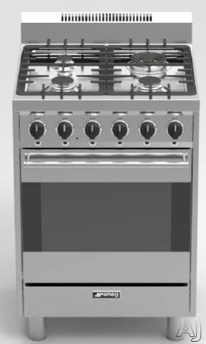 Smeg C24ggxu 24 Inch Gas Range With 2 8 Cu Ft Convection Oven 4 Smeg C24ggxu Free Standing Gas Range 24 Stainless Steel
