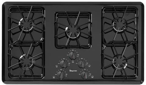 Magic Chef CEC1536AAW 36 Inch Electric Cooktop with 5 Coil Burners,  Infinite Heat Controls, Solid Drip Bowls with Chrome Finish and Surface On  Indicator Light: White