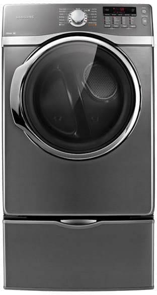 Samsung Dv395etpasu 27 Inch Front Load Electric Dryer With 7 4 Cu Ft Capacity 13 Dry Cycles 9 Options 5 Temperature Steam Dry Sensor Dry Stainless Steel Drum And Drying Rack Stainless Platinum