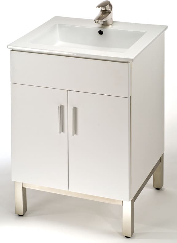 Hectáreas Alentar Miedo a morir Empire Industries DT21WS 20 Inch Contemporary Vanity with Cabinet Doors and  Optional 21 Inch Tribeca Ceramic Countertops: White Matte with Satin Frame