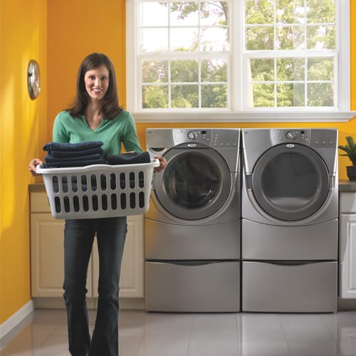 Whirlpool Ghw9400su 27 Inch Duet Front Load Washer With 3 8 Cu Ft Capacity 13 Wash Cycles 1200 Rpm Speed Diamond Dust Silver