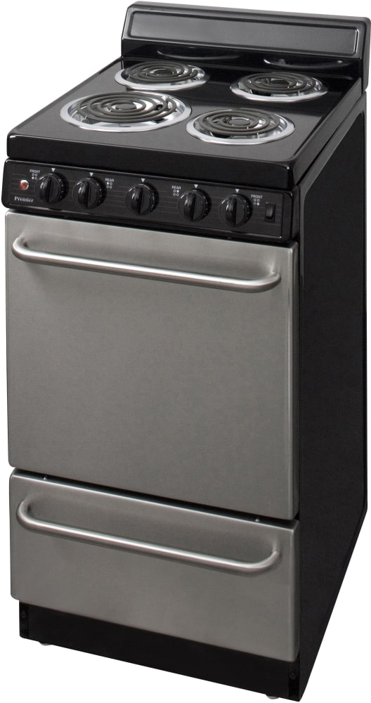 Premier EAS7X0BP 20 Inch Electric Range with 4 Smoothtop Burners, 1.5 Inch  Porcelain Backguard, Hot Surface Indicator Light, Surface and Oven Power
