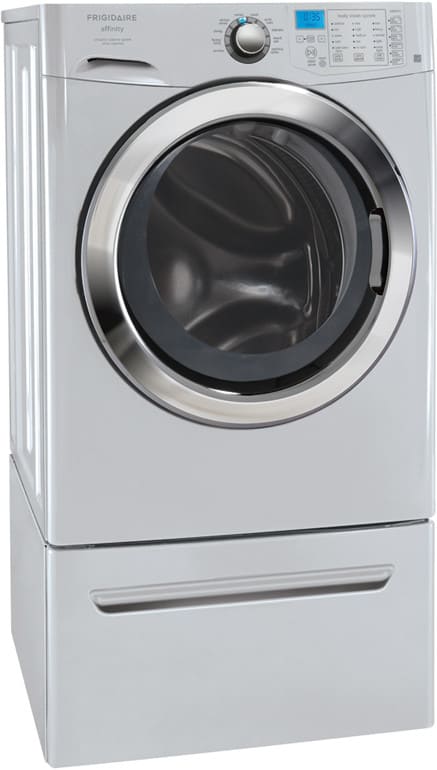 Frigidaire Fafs4473la 27 Inch Front Load Washer With 3 81 Cu Ft Capacity 13 Wash Cycles 4 Specialty Cycles Ready Steam Vibration Control System And Nsf Certified Classic Silver