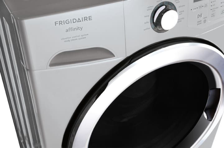 Frigidaire Fafs4474la 27 Inch Front Load Steam Washer With 3 81 Cu Ft Capacity Ready Steam Stain Pretreat Fresh Water Rinse Option Ready Clean Quick Sanitize Cycle And Nsf Certified Classic Silver