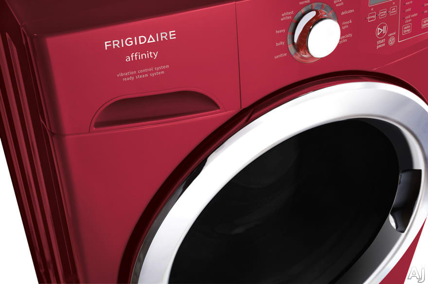 Frigidaire Fafs4474lr 27 Inch Front Load Steam Washer With 3 81 Cu Ft Capacity Ready Steam Stain Pretreat Fresh Water Rinse Option Ready Clean Quick Sanitize Cycle And Nsf Certified Classic Red