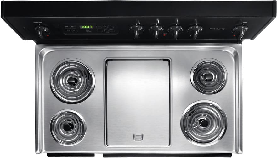 Frigidaire FFEF4017LB 40 Inch Freestanding Electric Range with 4 Coil  Elements, Center Griddle, 3.7 cu. ft. Main Oven Capacity, Even Bake  Technology, Fits-More Side Oven and Store-More Storage Drawer