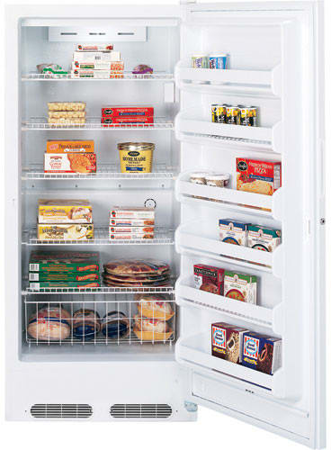 GE FUF20DPRWH 20.3 Cu. Ft. Upright Freezer with 5 Cabinet Shelves