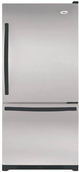 Whirlpool Gb2shdxps 22 1 Cu Ft Bottom Freezer Refrigerator With Slide Out Glass Shelves Full Width Freezer Drawer Stainless Steel