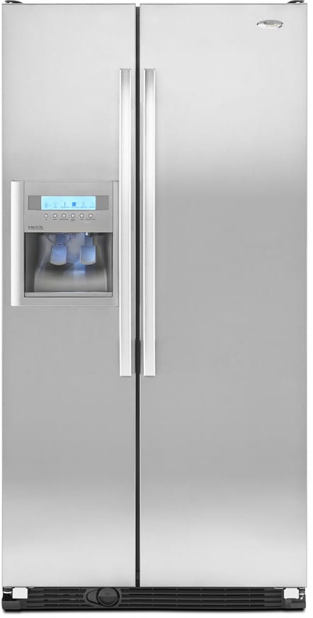 Whirlpool Gc5shaxvy 24 5 Cu Ft Counter Depth Side By Side Refrigerator With 3 Adjustable Spillguard Shelves In Door Ice Ice Dispensing System In Door Air Door Cooling System And Clear Crispers Monochromatic Stainless Steel