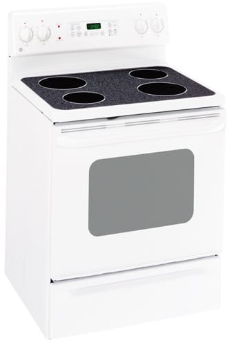 White electric range oven top