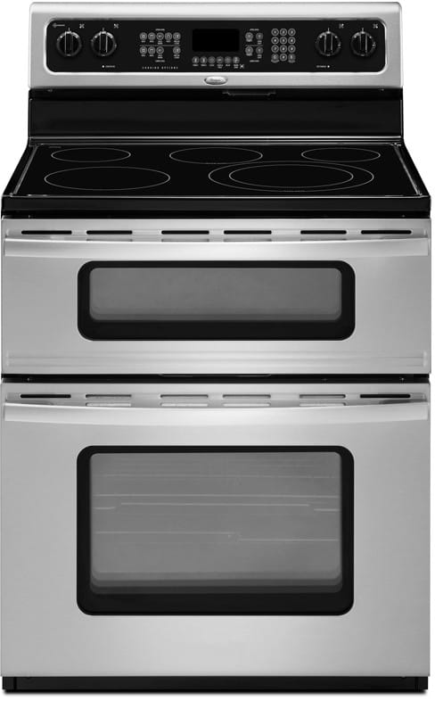 Whirlpool Gge350lws 30 Inch Freestanding Electric Range With 4 3 Cu Ft Lower Oven Capacity Accubake Temperature Management System 4 Radiant Elements And 2 0 Cu Ft Upper Oven Stainless Steel