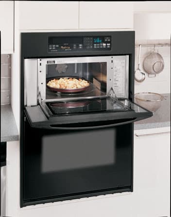 Whirlpool Gsc308pjb 30 Inch Built In Combination Oven W Speedcook Oven Convection Fan System Self Cleaning Lower Oven Black On Black