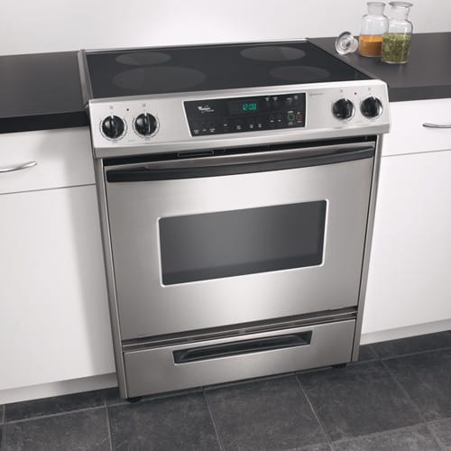 Whirlpool GY398LXPS 30 Inch Slide in Electric Range with Delay