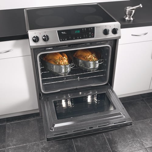 Whirlpool Gy398lxpq 30 Inch Slide In Electric Range With Delay Bake Convection Oven White