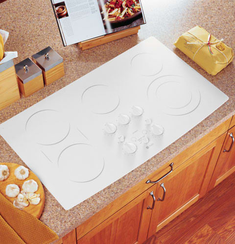 GE JP960TKWW 36 Inch CleanDesign Built-In Electric Cooktop w/ Bridge ...