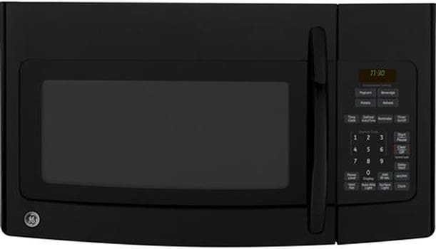 GE JVM1730DPBB 1.7 cu. ft. Over the Range Microwave Oven with 1000 Cooking Watts Auto and Time Defrost and Two Speed 300 CFM Venting System Black