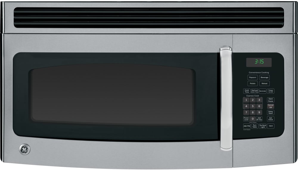 GE JVM3150RFSS 1.5 cu. ft. OvertheRange Microwave with 950 Watts, Auto and Time Defrost, Two
