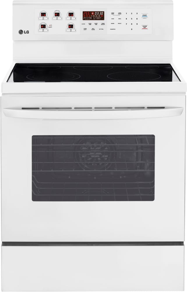 LG LRE3023SW 30 Inch Freestanding Smoothtop Electric Range with 5 Radiant Elements, Warming Zone