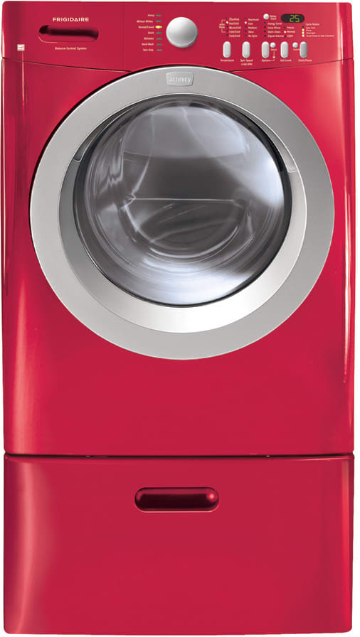Frigidaire Fafw3517kr 27 Inch Front Load Washer With 3 5 Cu Ft Capacity 7 Wash Cycles 17 Options 1050 Rpm Spin Speed Internal Water Heater And Stainless Steel Tub Classic Red