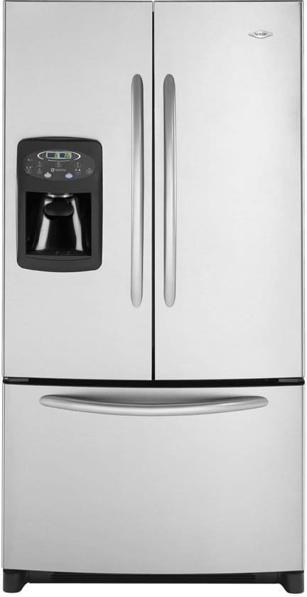 Maytag Mfi2568aes 24 9 Cu Ft French Door Refrigerator With 2 Slide Out Spill Catcher Glass Shelves Elevator Shelf 2 Humidity Crisper External Ice Water Dispenser And 6 Can Door Organizer Stainless Steel