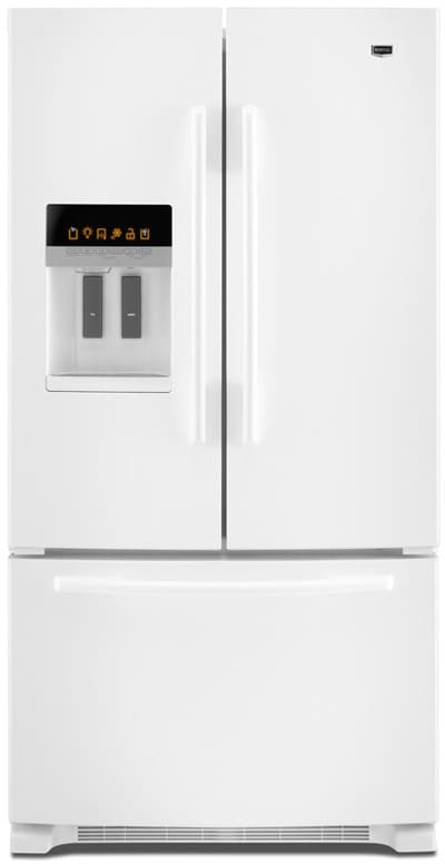 Maytag Mfi2665xew 25 5 Cu Ft French Door Refrigerator With 4 Spill Catcher Glass Shelves 2 Freshlock Crispers Smoothclose Freezer Drawer And External Water Ice Dispenser White