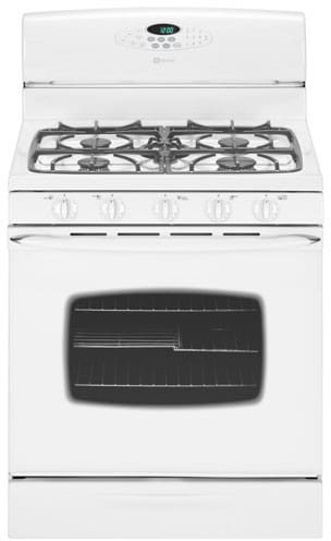 Maytag Mgr5875qdw 30 Inch Freestanding Gas Range With 5 Sealed Burners 5 3 Cu Ft Evenair Convection Oven Self Cleaning Storage Drawer And Electronic Control White