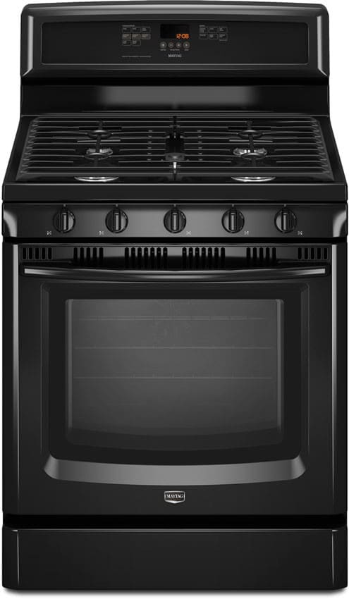 Maytag Mgr8772wb 30 Inch Freestanding Gas Range With 5 Sealed Burners 17 000 Btu Speed Heat Burner 5 6 Cu Ft Evenair Convection Oven Favorite Settings And Easy Roll Storage Drawer Black