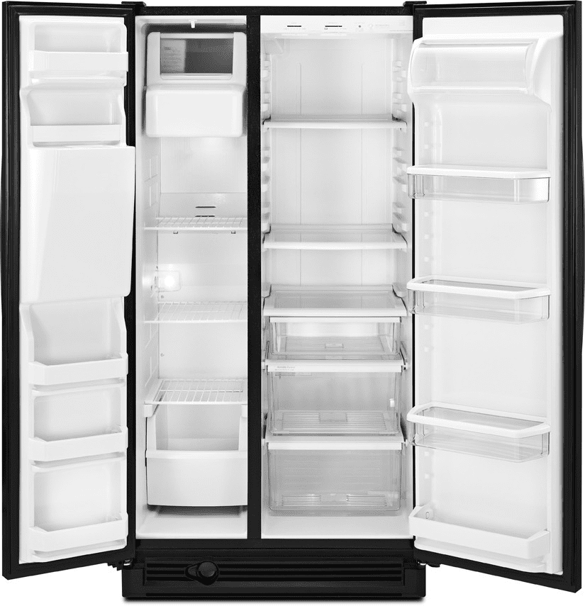Maytag Msd2273vew 21 8 Cu Ft Side By Side Refrigerator With Spill Catcher Glass Shelves Clear Freshlock Crispers External Ice Water Dispenser And Slide Control White