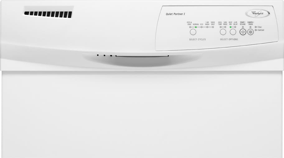 Whirlpool DU1030XTXQ Full Console Dishwasher with 5 Wash Cycles, 4 Options, NSF Certified Sani