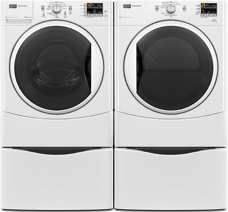 Maytag Mhwe201yw 27 Inch Front Load Washer With 3 5 Cu Ft Capacity 12 Wash Cycles Allergen Whites Cycle Clean Washer Cycle Powerwash And Intellifill Sensor White