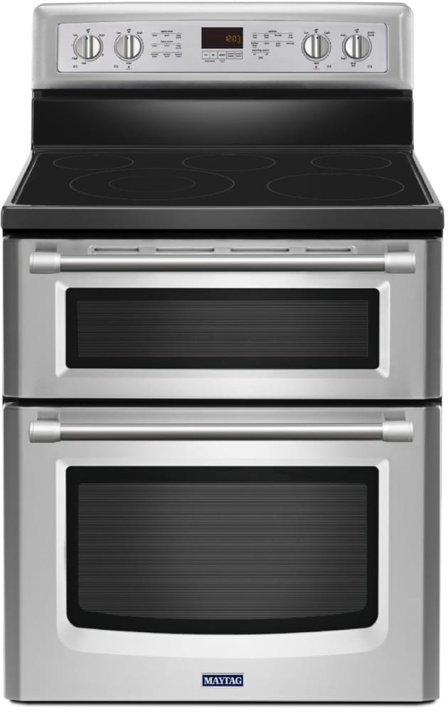 Maytag double oven electric range white online