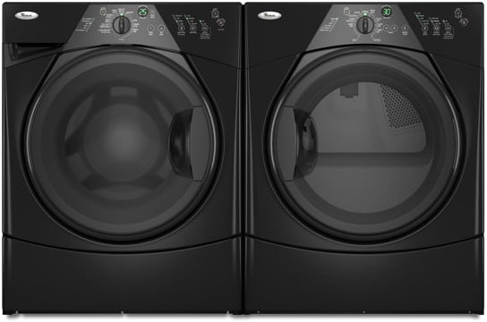 Whirlpool Wfw8400tb 27 Inch Front Load Washer With 3 7 Cu Ft Capacity 10 Wash Cycles 4 Temperature Options Built In Heater 1 100 Rpm Spin Speed And Cee Iii Energy Star Rating Black On Black
