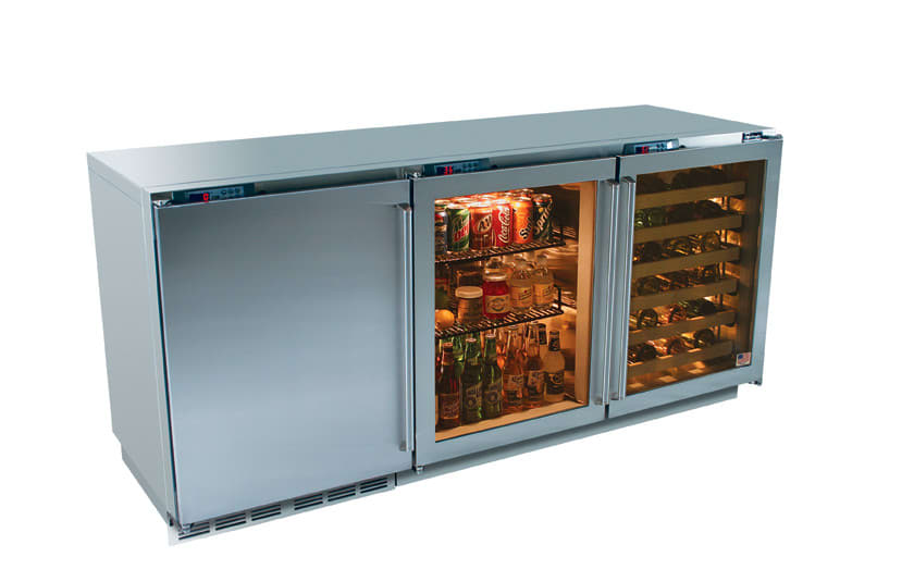 Perlick H3RD1OWD3S 72 Inch Freestanding Refrigerator/Refrigerator/Wine