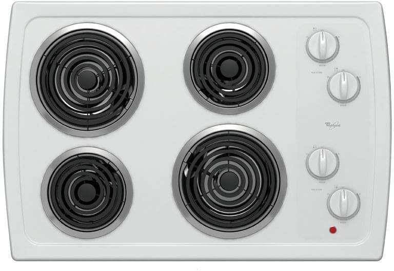Whirlpool RCS3014RQ 30 Inch Coil Electric Cooktop with 4 Coil Heating