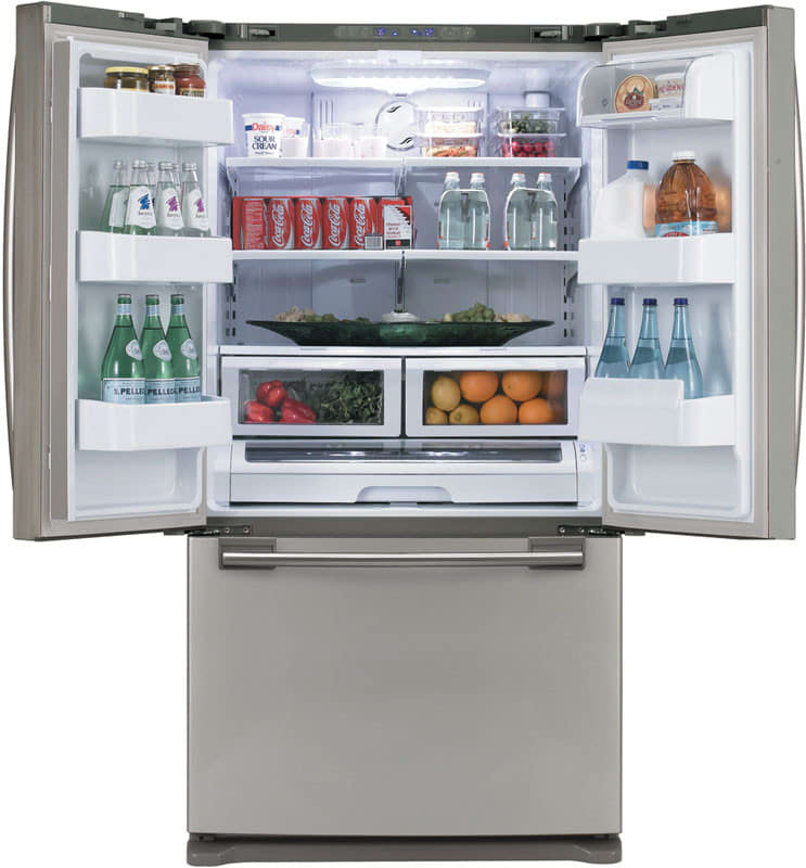 Samsung RF263AEPN 25.8 cu. ft. French-Door Refrigerator with 5 Glass ...