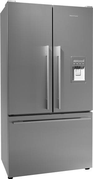 Fisher Paykel RF201ADUX 20.1 Cu. Ft. French Door Refrigerator with Active Smart System Adjustable Glass Shelves External Water Dispenser and Silver Prepainted Cabinet