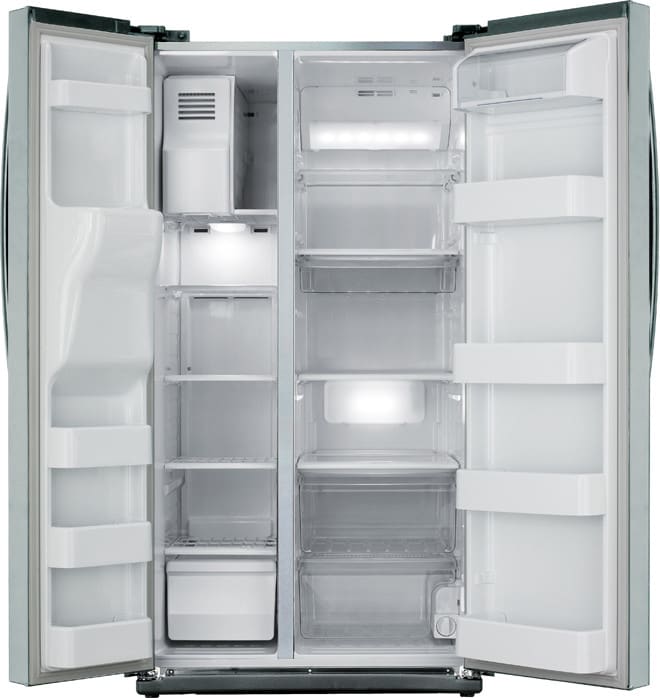 Samsung RS261MDPN 26 cu. ft. Side by Side Refrigerator with 4 Tempered ...