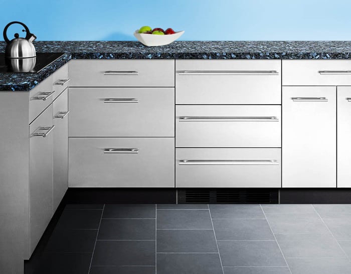 Summit SP6DSSTBTHIN7ADA 24 Inch Triple Drawer Refrigerator with Spring