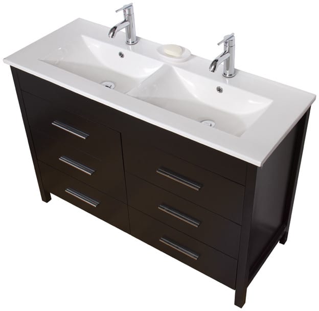 Vigo Industries Vg09042002k 48 Inch Maxine Double Vanity With 6 Soft Vigo Industries Vg09042002k 48 Inch Maxine Double Vanity With 6 Soft Closing Drawers White Ceramic Countertop 2 Fully Integrated Sinks And Scratch