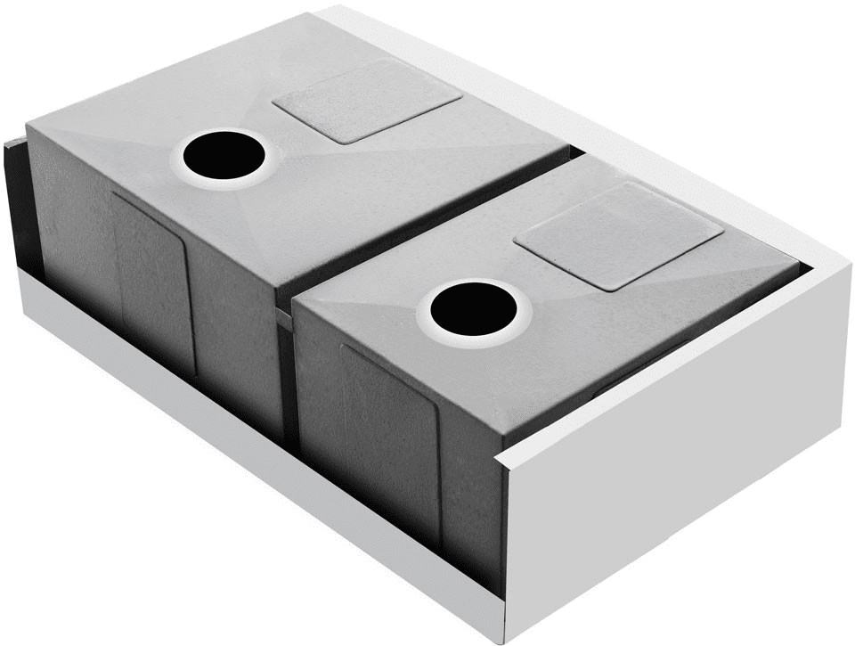 Vigo Industries VG3620BL 36 Inch Double Bowl Stainless Steel Farmhouse