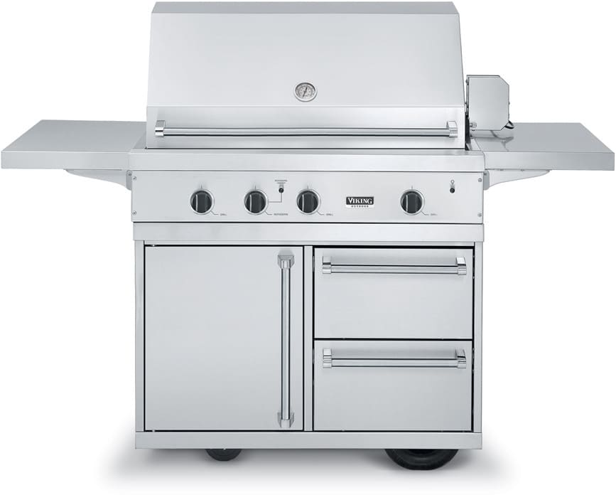 Viking Vgbq4103re2nss 41 Inch Built In Gas Grill With 836 Sq In Cooking Surface 29 000 Btu Grill Burners Dual Purpose Grill Smoker Burner Infrared Rotisserie And Led Control Panel Natural Gas