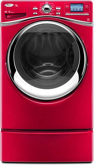 Whirlpool Wfw97hexr 27 Inch Front Load Washer With 4 3 Cu Ft Capacity 12 Cycles Steam Fabric Care Sanitary Cycle Widescreen Lcd Display Cee Tier Iii Energy Star Qualified And Quiet Spin 360 Technology Cranberry