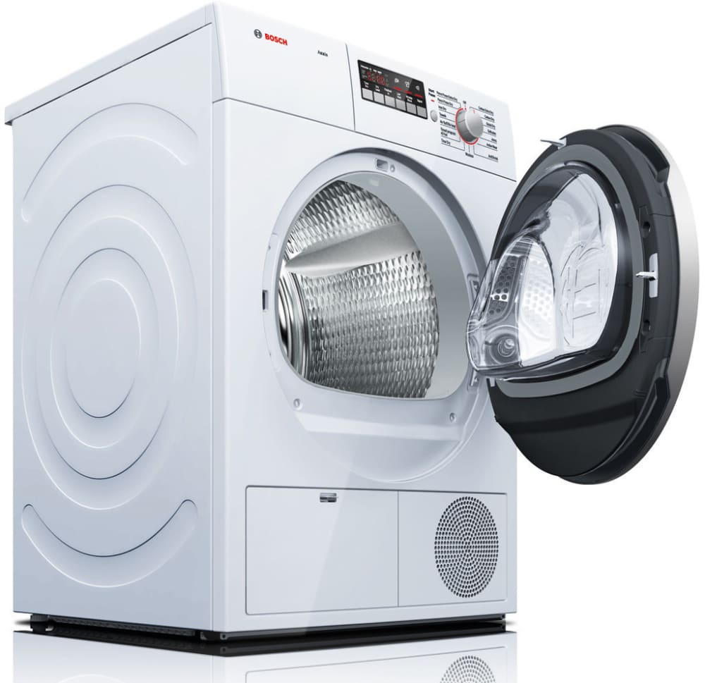 Bosch WTB86201UC 24 Inch Front Load Ventless Electric Dryer with 4 cu Bosch Stainless Steel Washer Dryer